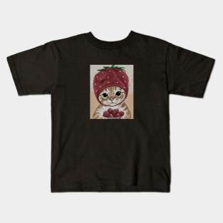 Strawberry Cat Kids T-Shirt